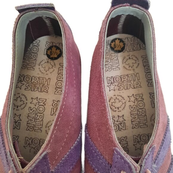 Vintage 80s North Star Womens Sneakers US 6.5 Pink purple Suede Lace Up - Picture 6 of 13